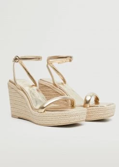 Wedge Strips Sandals Gold -Mango Shoes Sales unnamed file 303