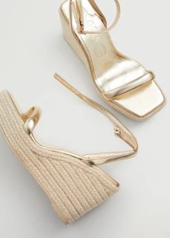 Wedge Strips Sandals Gold -Mango Shoes Sales unnamed file 305