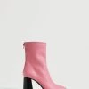 Heel Leather Ankle Boot Pink