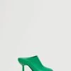 Sling Back Leather Shoes Green