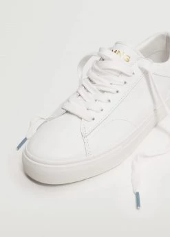 Lace-up Leather Sneakers White -Mango Shoes Sales unnamed file 404