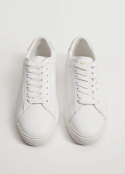 Lace-up Leather Sneakers White -Mango Shoes Sales unnamed file 405