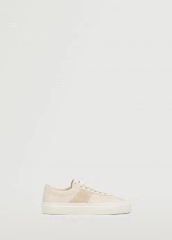 Lace-up Cotton Sneakers Ecru