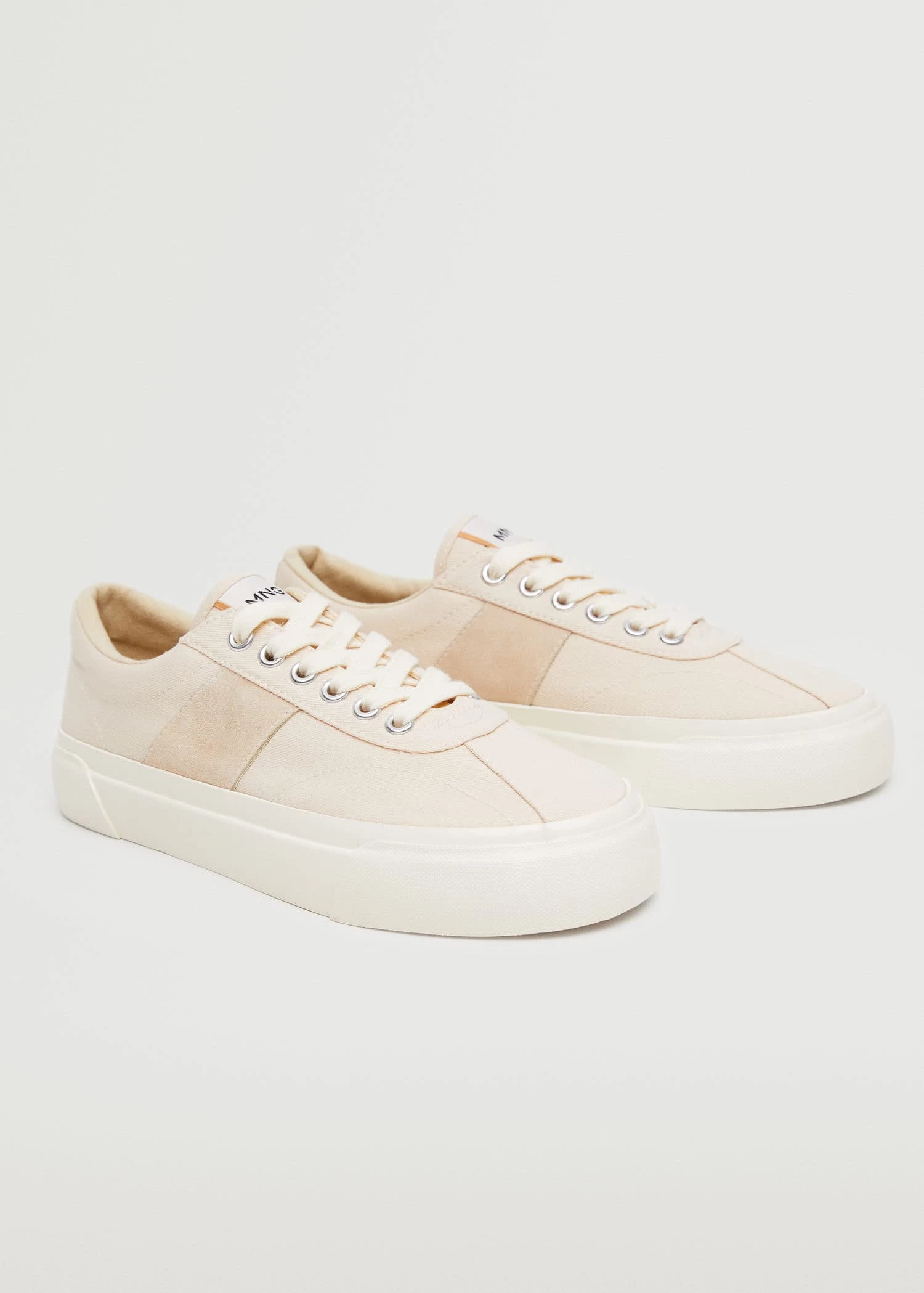 Lace-up Cotton Sneakers Ecru 3 Lace-up Cotton Sneakers Ecru - Image 2