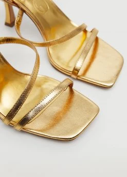 Strappy Heeled Sandals Gold -Mango Shoes Sales unnamed file 474