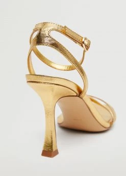 Strappy Heeled Sandals Gold -Mango Shoes Sales unnamed file 476