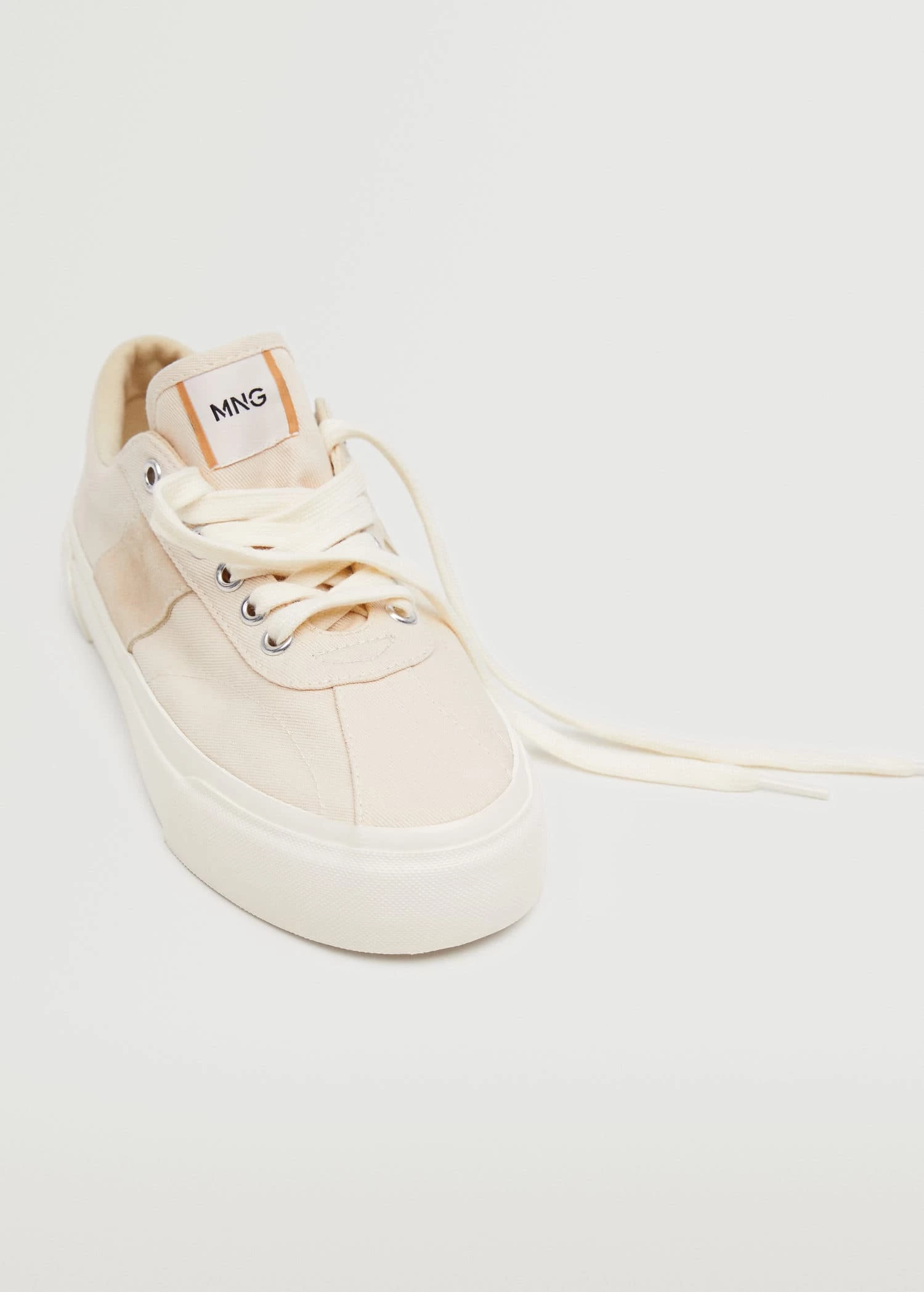 Lace-up Cotton Sneakers Ecru 10 Lace-up Cotton Sneakers Ecru - Image 9