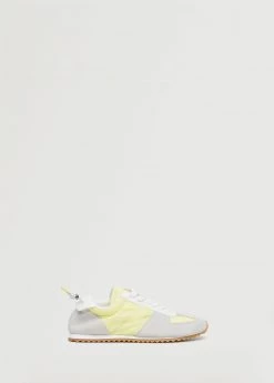 Leather Mixed Sneakers Sky Blue