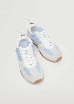 Leather Mixed Sneakers Sky Blue -Mango Shoes Sales unnamed file 522