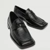 Square-toe Moccasin Black