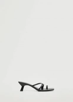 Straps Heel Leather Sandals Black -Mango Shoes Sales unnamed file 66
