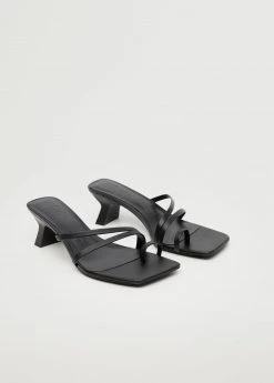 Straps Heel Leather Sandals Black -Mango Shoes Sales unnamed file 67