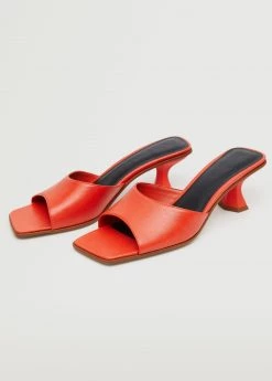 Heel Non-structured Sandals Orange -Mango Shoes Sales unnamed file 714