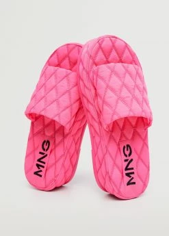 Platform Quilted Sandals Neon Pink -Mango Shoes Sales unnamed file 755
