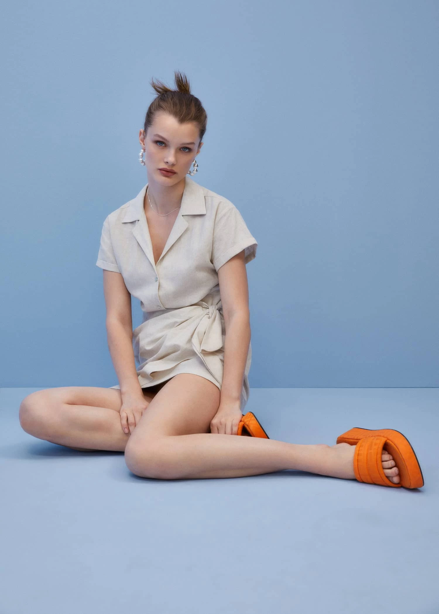 Platform Quilted Sandals Orange 3 Platform Quilted Sandals Orange