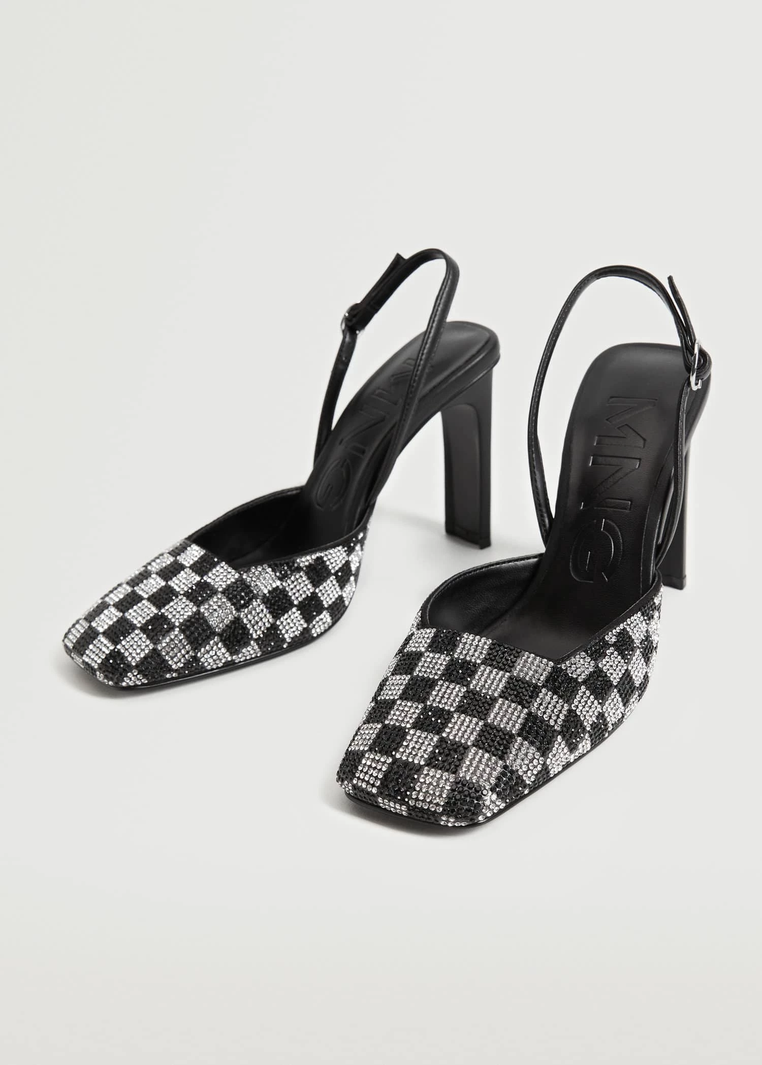 Crystal Sling Back Shoes Black 5 Crystal Sling Back Shoes Black - Image 3