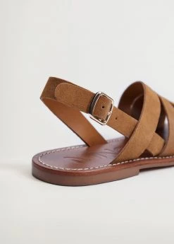 Leather Straps Sandals Cognac -Mango Shoes Sales unnamed file 8