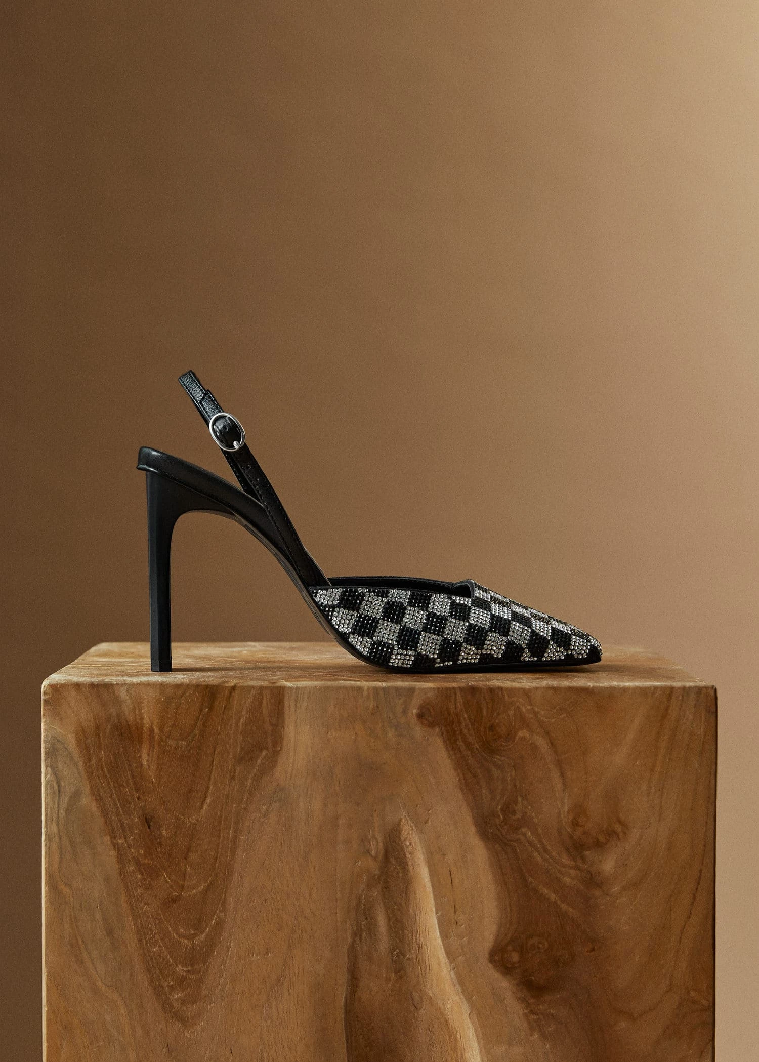 Crystal Sling Back Shoes Black 9 Crystal Sling Back Shoes Black - Image 7