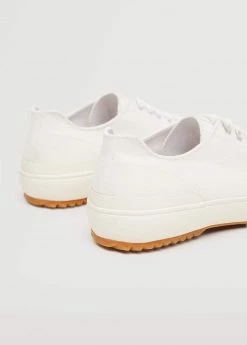 Lace-up Cotton Sneakers White -Mango Shoes Sales unnamed file 815