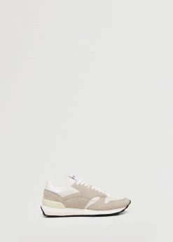 Lace-up Leather Sneakers Beige -Mango Shoes Sales unnamed file 825