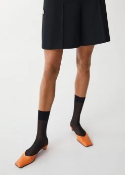 Heel Leather Mules Orange -Mango Shoes Sales unnamed file 840