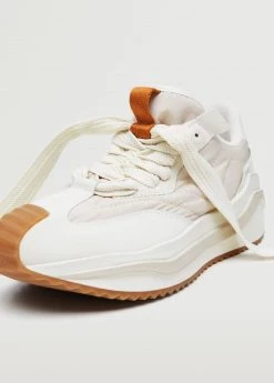 Lace-up Leather Sneakers Beige -Mango Shoes Sales unnamed file 850