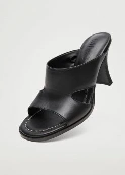 Heel Leather Sandals Black -Mango Shoes Sales unnamed file 880