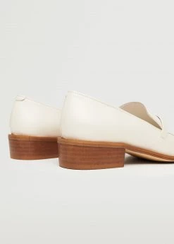 Leather Pointed Loafers Vanilla -Mango Shoes Sales unnamed file 912