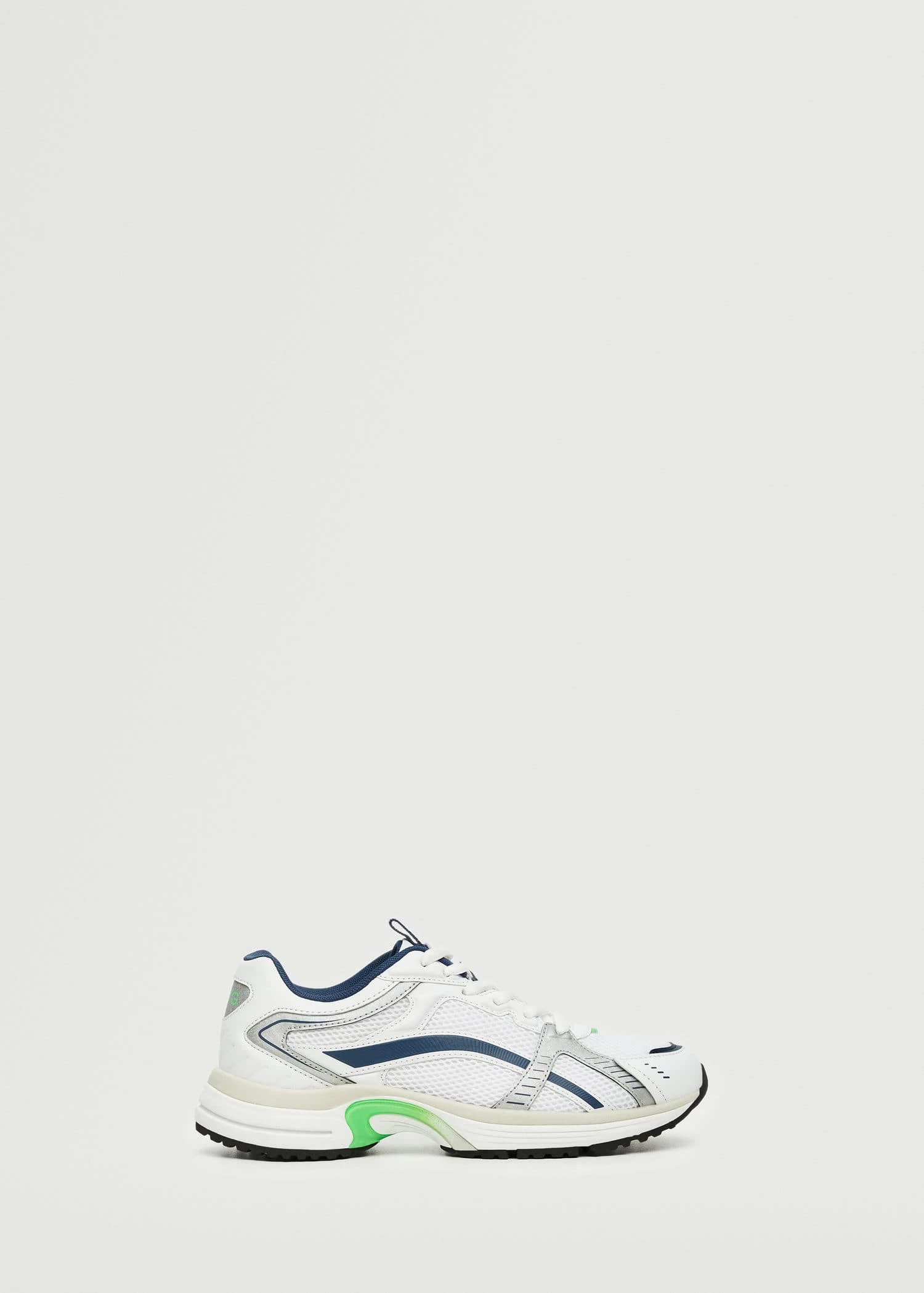 Lace-up Mixed Sneakers Silver 3 Lace-up Mixed Sneakers Silver