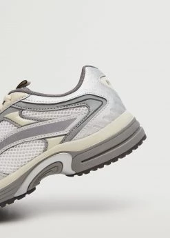 Lace-up Mixed Sneakers Silver 21 Lace-up Mixed Sneakers Silver -Mango Shoes Sales unnamed file 926