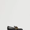 Buckle Leather Moccasins Black