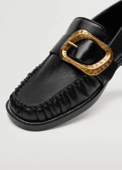 Buckle Leather Moccasins Black 10 Buckle Leather Moccasins Black -Mango Shoes Sales unnamed file 942