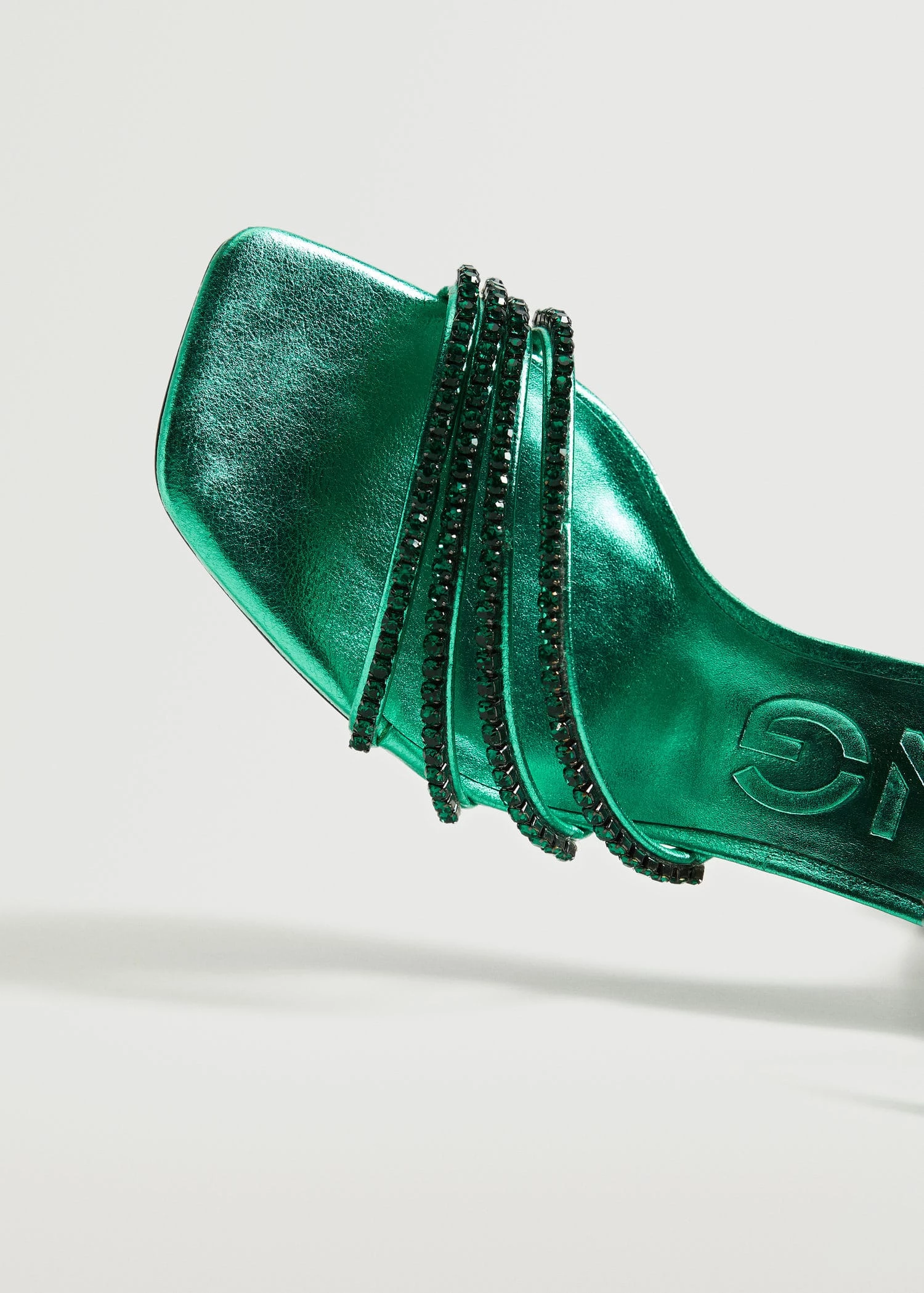 Strap Rhinestone Sandals Green 7 Strap Rhinestone Sandals Green - Image 5