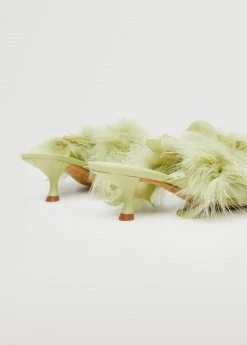 Feather Leather Sandals Pastel Green -Mango Shoes Sales unnamed file 976